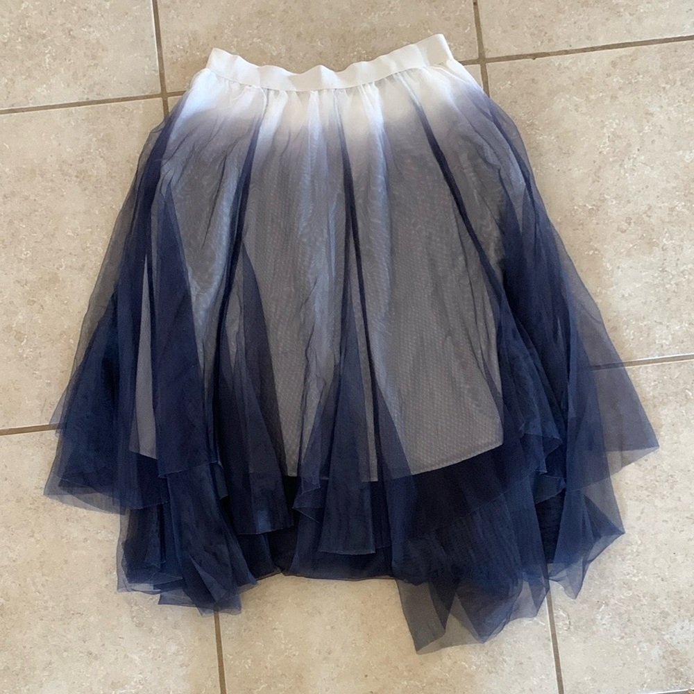 S • DEER Women's Gradient Tulle Mesh Midi Skirt Flared Flowy Skirt - Picture 7 of 7